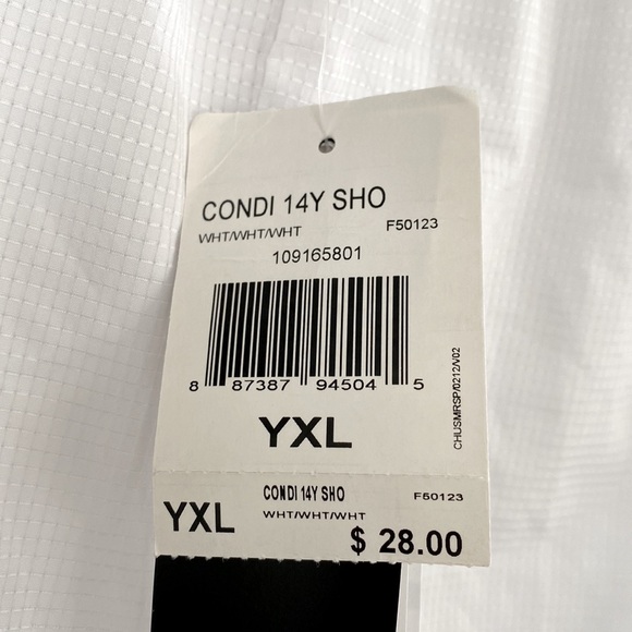 Adidas White Youth Condivo 14Y Short Soccer Short NEW - Picture 6 of 6